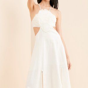 FARM RIO Flower Top Cut Out Midi Dress